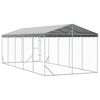 vidaXL Chenil d'ext&eacute;rieur pour chiens avec toit argent&eacute; 3x7,5x2,5 m