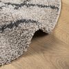 vidaXL Tapis shaggy &agrave; poils longs moderne beige et anthracite &Oslash; 100 cm