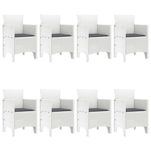 vidaXL Ensemble de salle &agrave; manger pour jardin 9 pcs Blanc