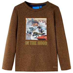 T-shirt enfant &agrave; manches longues m&eacute;lange cognac 104