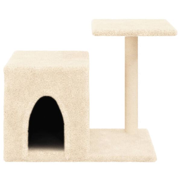 vidaXL Arbre à chat avec griffoirs en sisal crème 50,5 cm