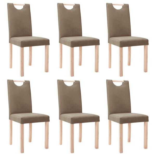 vidaXL Chaises &agrave; manger lot de 6 taupe tissu