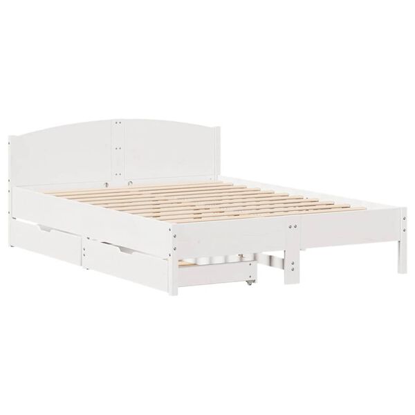 vidaXL Cadre de lit sans matelas blanc 120x200 cm bois de pin massif