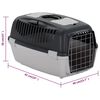 vidaXL Cage de transport animaux de compagnie gris noir 61x40x38 cm PP