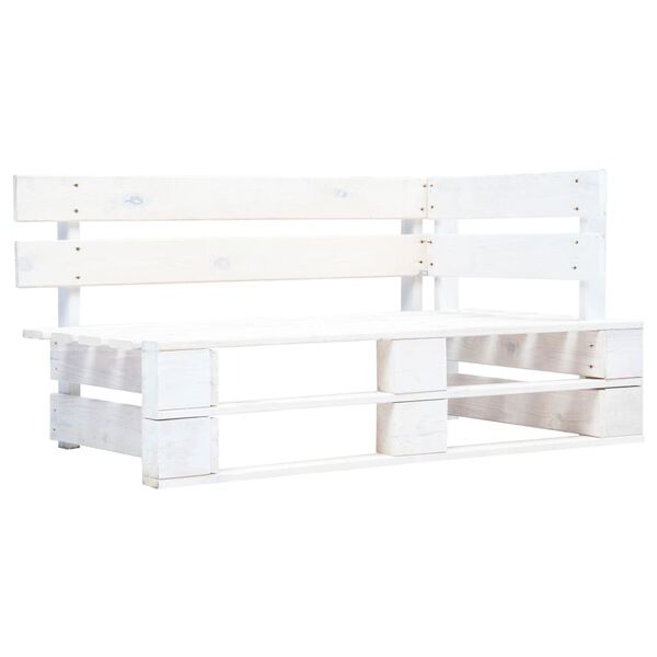 vidaXL Salon de jardin palette 6 pcs et coussins Pin impr&eacute;gn&eacute; de blanc