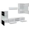 vidaXL Meuble TV mural 5 pièces avec éclairage LED Noir