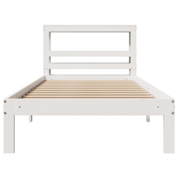 vidaXL Cadre de lit avec t&ecirc;te de lit sans matelas blanc 90x200 cm