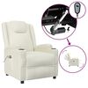 vidaXL Fauteuil inclinable &eacute;lectrique Blanc cr&egrave;me Similicuir