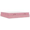 vidaXL Cadre de lit avec matelas avec matelas 2 pcs Rose Velours