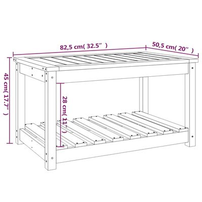 vidaXL Table de jardin 82,5x50,5x45 cm bois massif de pin