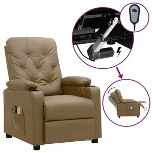vidaXL Fauteuil de massage &eacute;lectrique Cappuccino Similicuir