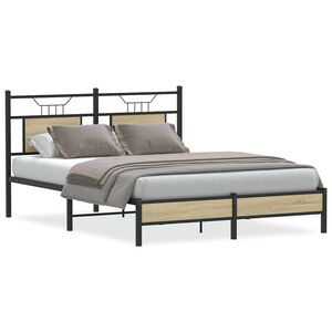 vidaXL Cadre de lit sans matelas ch&ecirc;ne sonoma 150x200 cm