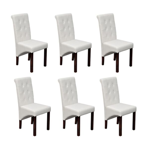vidaXL Chaises à manger lot de 6 blanc similicuir