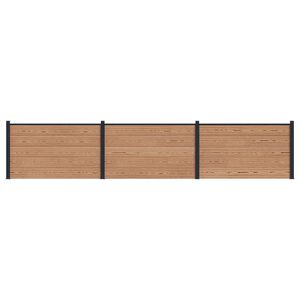 vidaXL Panneau de cl&ocirc;ture 3 pcs WPC et Aluminium Marron