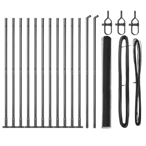 vidaXL Poteau de cl&ocirc;ture. Gris 25 x 1,4 m (treillis de 13 mm)