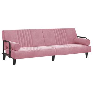 vidaXL Canap&eacute;-lit avec accoudoirs rose velours
