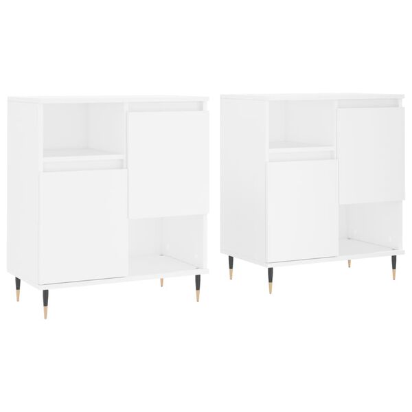 vidaXL Buffets 2 pcs blanc bois d'ing&eacute;nierie