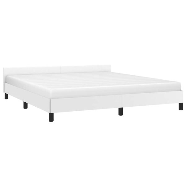 vidaXL Cadre de lit avec tête de lit sans matelas blanc 180x200 cm