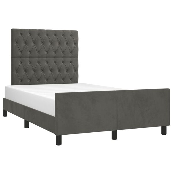 vidaXL Cadre de lit sans matelas gris fonc&eacute; 120x200 cm velours
