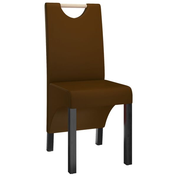 vidaXL Chaises &agrave; manger lot de 6 marron similicuir