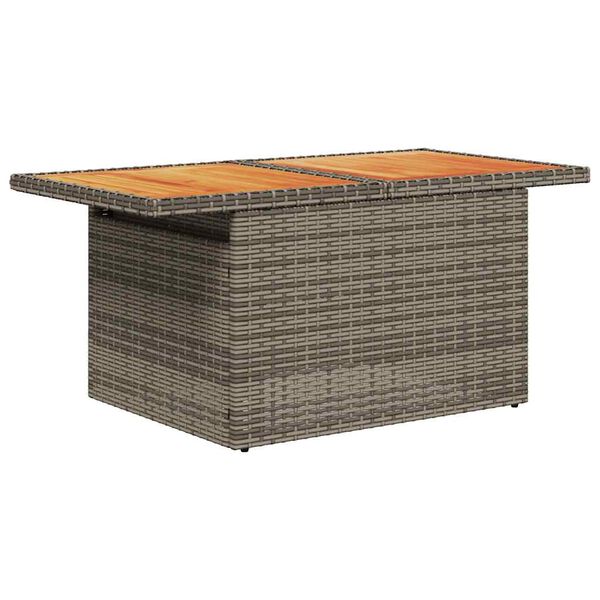 vidaXL Salon de jardin avec coussins 6 pcs gris r&eacute;sine tress&eacute;e acacia