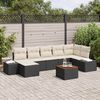 vidaXL Ensemble de canapé de jardin 8 pcs Noir et blanc