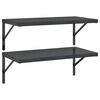 vidaXL &Eacute;tag&egrave;res murales 2 pcs 75x40 cm noir acier inoxydable
