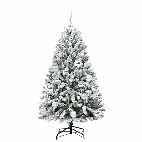 vidaXL Sapin de No&euml;l artificiel Vert et blanc 120 cm PVC et m&eacute;tal