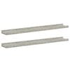 vidaXL &Eacute;tag&egrave;res murales 2 pcs Gris b&eacute;ton 80x9x3 cm