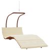 vidaXL Chaise &agrave; bascule avec coussin tissu et bois massif de peuplier