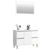 vidaXL Ensemble de meubles de salle de bain 2 pcs blanc brillant