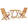 vidaXL Ensemble bistro pliant 3 pcs Marron Bois d'Acacia Massif