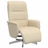 vidaXL Fauteuil inclinable avec repose-pied cr&egrave;me tissu