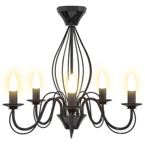 vidaXL Chandelier E14 m&eacute;tal Noir &Oslash; 52 x 47 cm