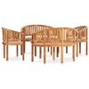 vidaXL Salon de jardin 5 pcs en forme de banane Bois de teck solide