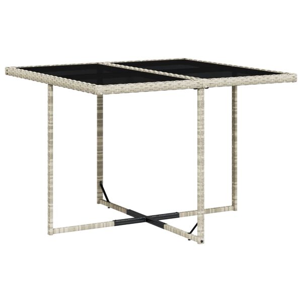 vidaXL Ensemble &agrave; manger de jardin et coussins 5 pcs gris clair rotin