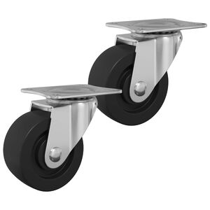 vidaXL Roue pivotante 2 pcs Argent&eacute; 60 x 60 x 50 mm Fer et nylon