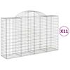 vidaXL Paniers &agrave; gabions arqu&eacute;s 11 pcs 200x50x120/140 cm Fer galvanis&eacute;