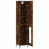 vidaXL Buffet haut Ch&ecirc;ne fum&eacute; 34,5x34x180 cm Bois d'ing&eacute;nierie
