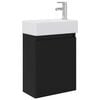 vidaXL Meuble de salle de bain avec robinet Noir 45,5 x 22,5 x 84 cm