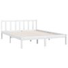 vidaXL Cadre de lit sans matelas blanc bois massif