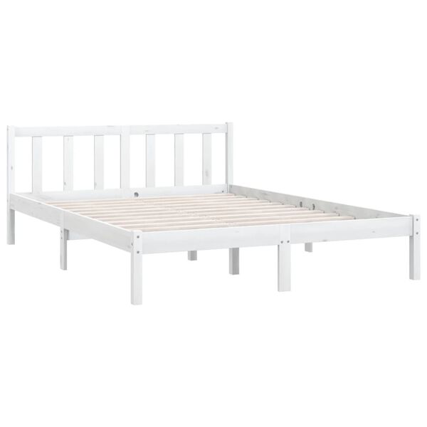 vidaXL Cadre de lit sans matelas blanc bois massif