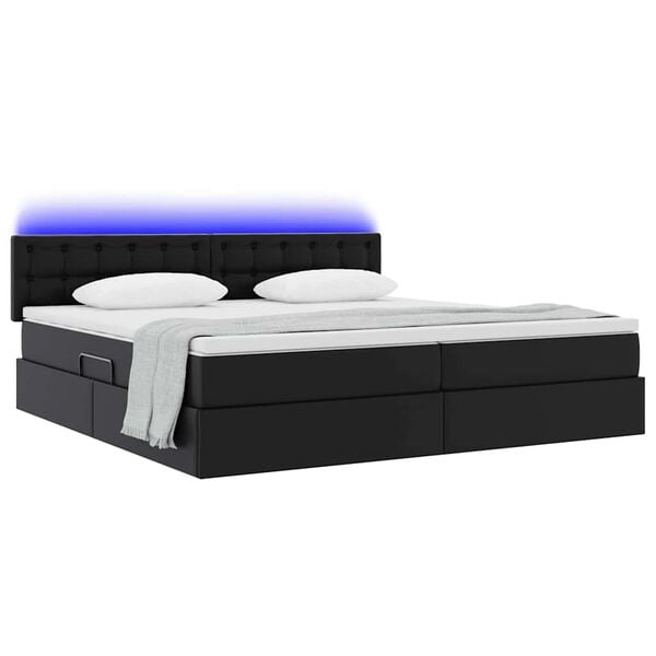 vidaXL Lit avec rangement et LED avec matelas Gris clair 200 x 200 cm