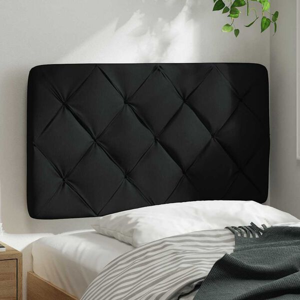 vidaXL Coussin de t&ecirc;te de lit noir 90 cm tissu