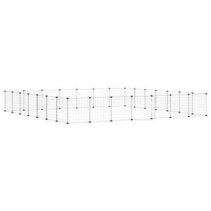 vidaXL Cage animaux de compagnie &agrave; 28 panneaux et porte Noir 245x245x35 cm