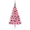 vidaXL Sapin de No&euml;l artificiel pr&eacute;-&eacute;clair&eacute; Rose 120 cm PVC