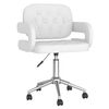 vidaXL Chaises pivotantes &agrave; manger lot de 2 blanc similicuir