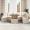 vidaXL Ensemble de canap&eacute; de jardin 9 pcs Beige Poly rotin
