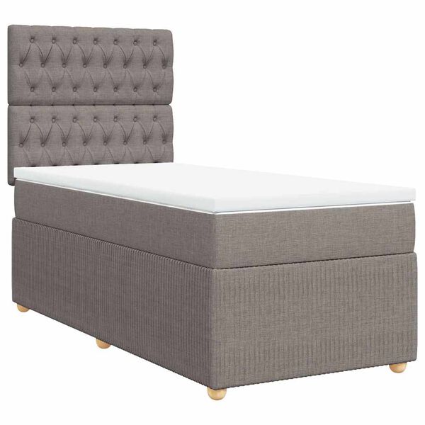vidaXL Sommier &agrave; lattes de lit avec matelas Taupe 80x200 cm Tissu