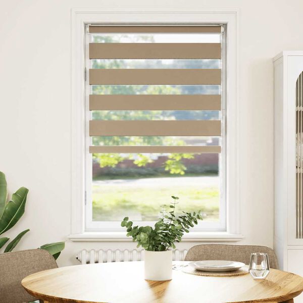 vidaXL Store z&egrave;bre marron sable largeur du tissu 70,9 cm polyester